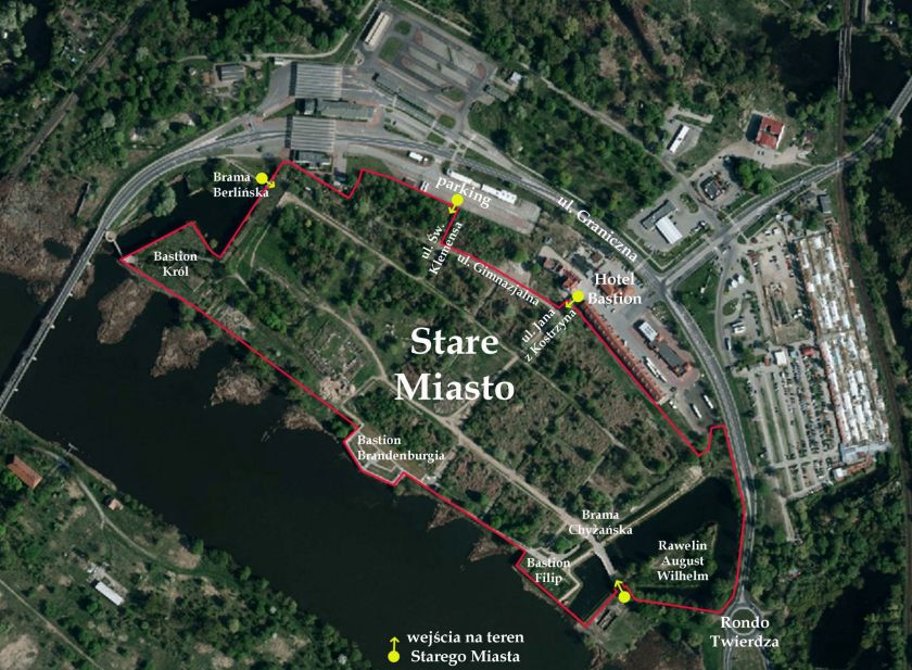 Mapa wejść na Sare Miasto Mapa wejść na Sare Miasto